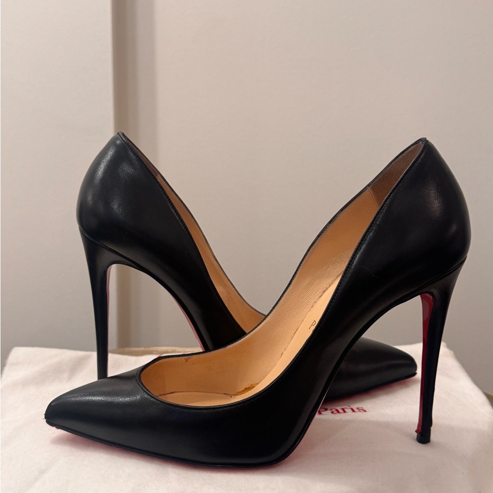 Christian Louboutin  120 Black Calf Leather Pumps Size 37 w origbox & shoe bags - Picture 15 of 16